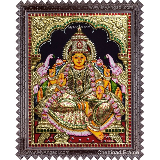 3D Gaja Lakshmi Tanjore Painting