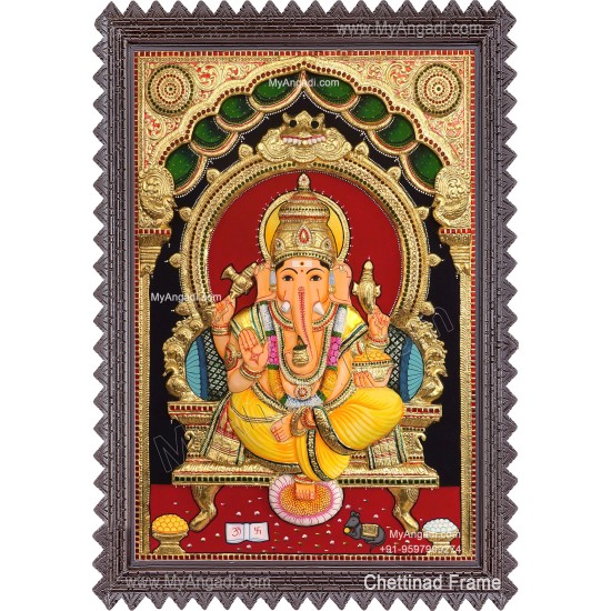 3D Ganesha Tanjore Painting