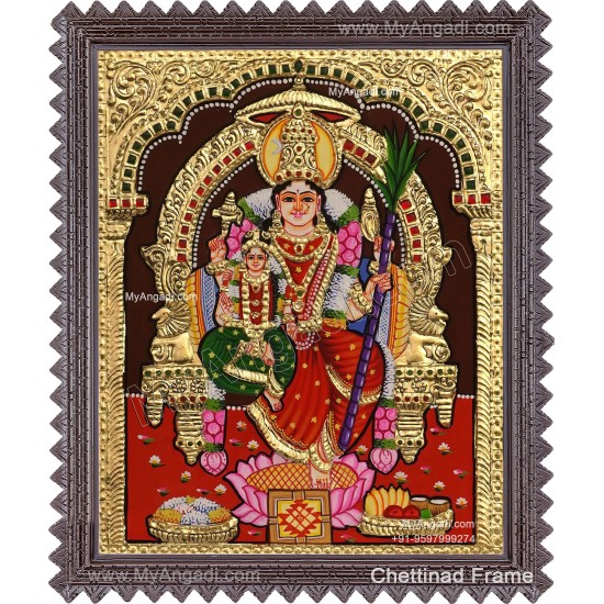 Lalitha Devi With Balambigai Tanjore Painting Lalitha Devi With Balambigai Tanjore Painting