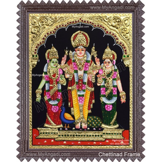 Murugan Valli Deivanai Tanjore Painting Murugan Valli Deivanai Tanjore Painting