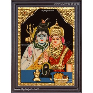 Shiva Parvathi Tanjore Painting