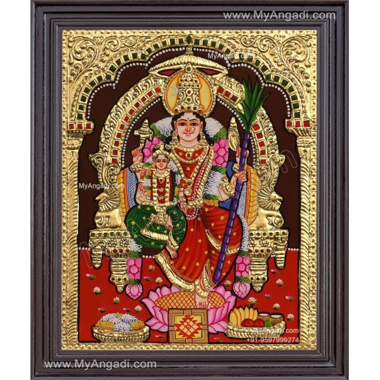 Lalitha Devi With Balambigai Tanjore Painting Lalitha Devi With Balambigai Tanjore Painting