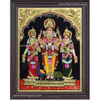 Murugan Valli Deivanai Tanjore Painting