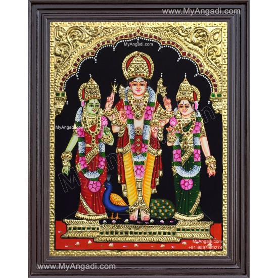 Murugan Valli Deivanai Tanjore Painting Murugan Valli Deivanai Tanjore Painting