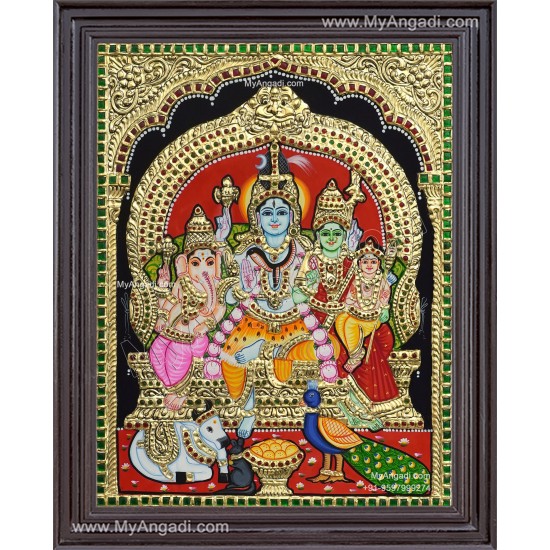 Shiva Family Tanjore Painting Shiva Family Tanjore Painting