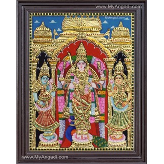 Murugar valli deivanai Tanjore Painting