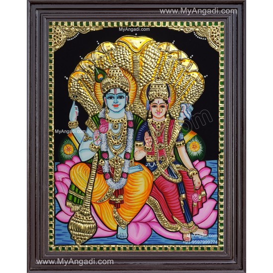 Vishnu Lakshmi Tanjore Painting
