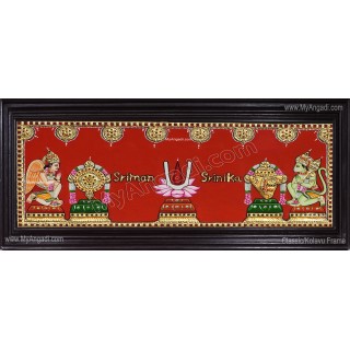 Sangu Chakram Namam Hanuman Garudan Tanjore Painting