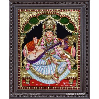Saraswathi  3D Tanjore Painting