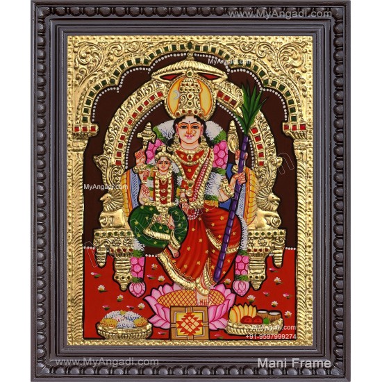 Lalitha Devi With Balambigai Tanjore Painting Lalitha Devi With Balambigai Tanjore Painting