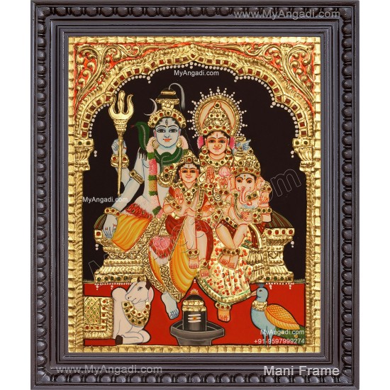 Shiva Family Tanjore Painting Shiva Family Tanjore Painting