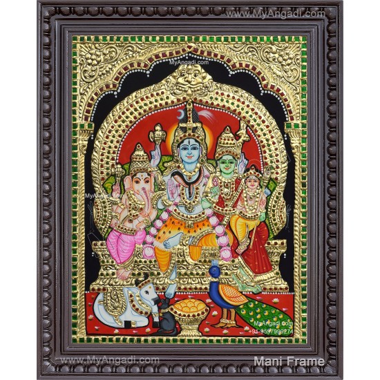 Shiva Family Tanjore Painting Shiva Family Tanjore Painting
