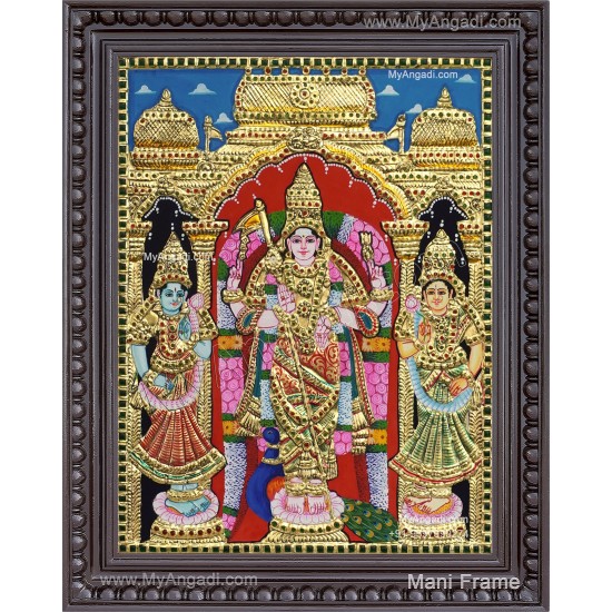 Murugar valli deivanai Tanjore Painting Murugar valli deivanai Tanjore Painting