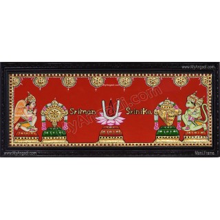 Sangu Chakram Namam Hanuman Garudan Tanjore Painting Sangu Chakram Namam Hanuman Garudan Tanjore Painting