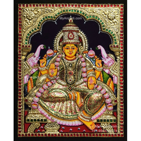 3D Gaja Lakshmi Tanjore Painting