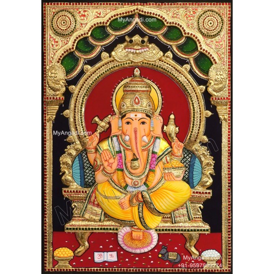3D Ganesha Tanjore Painting