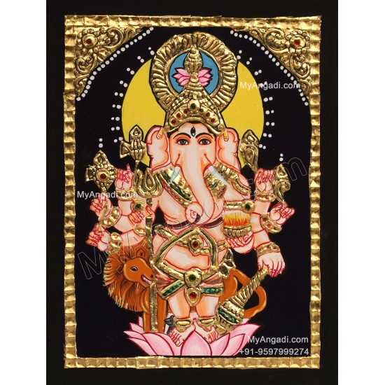 Kan Dhrishti Ganasha Tanjore Painting Kan Dhrishti Ganasha Tanjore Painting