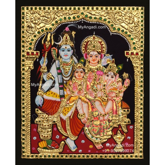 Shiva Family Tanjore Painting