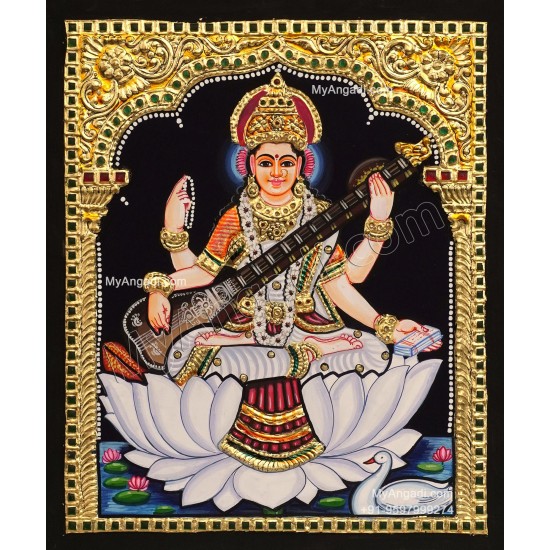 Saraswathi Tanjore Painting