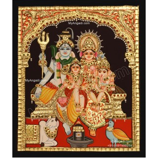 Shiva Family Tanjore Painting