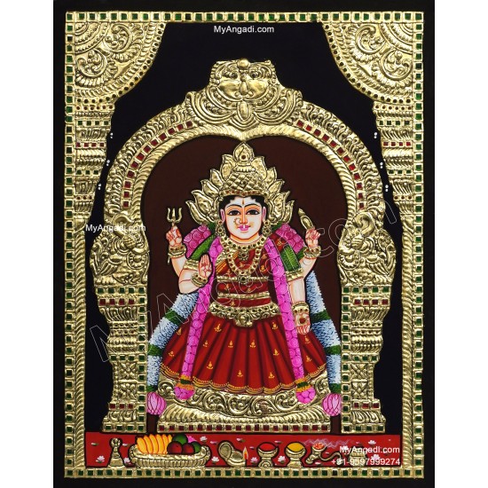 Shri Kunniyur Kamatchi Amman Tanjore Painting Shri Kunniyur Kamatchi Amman Tanjore Painting