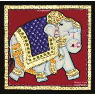 Elephant Tanjore Painting Elephant Tanjore Painting