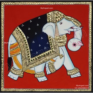 Elephant Tanjore Painting Elephant Tanjore Painting