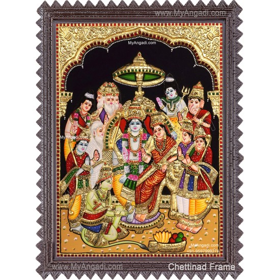 Ramar Pattabhisekam 3d Tanjore Painting Ramar Pattabhisekam 3d Tanjore Painting
