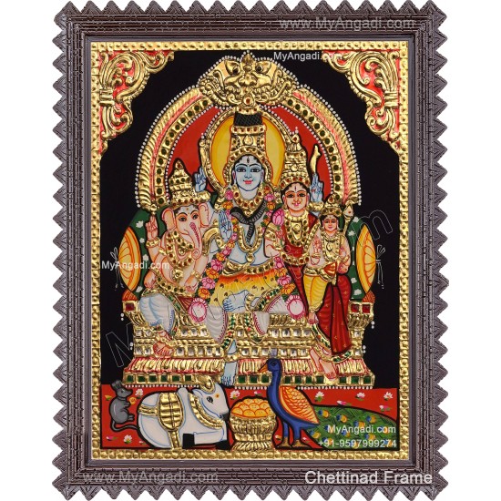 Shiva Parivar Tanjore Painting