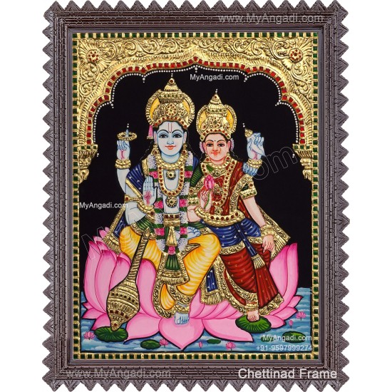 Vishnu Lakshmi Tanjore Painting Vishnu Lakshmi Tanjore Painting