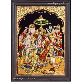 Ramar Pattabhisekam 3d Tanjore Painting