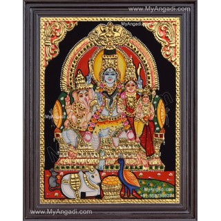 Shiva Parivar Tanjore Painting