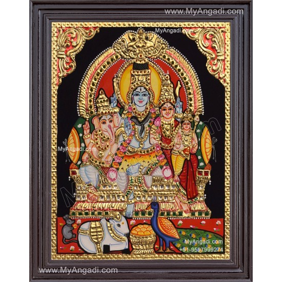 Shiva Parivar Tanjore Painting