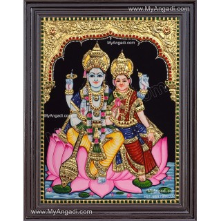 Vishnu Lakshmi Tanjore Painting