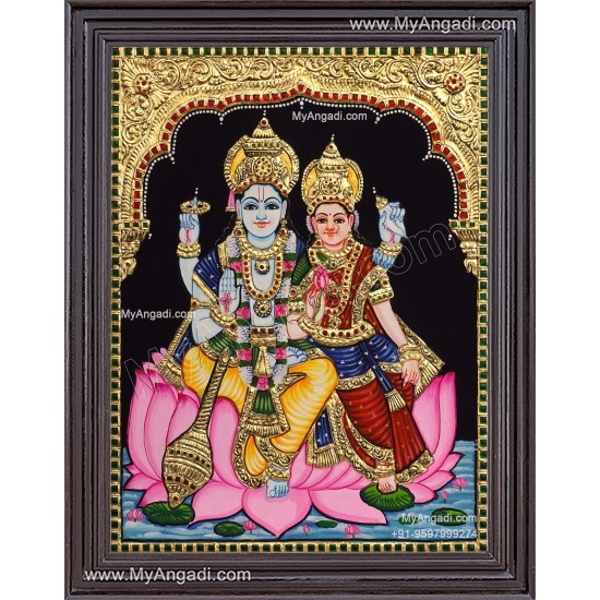Vishnu Lakshmi Tanjore Painting Vishnu Lakshmi Tanjore Painting