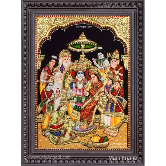 Ramar Pattabhisekam 3d Tanjore Painting Ramar Pattabhisekam 3d Tanjore Painting