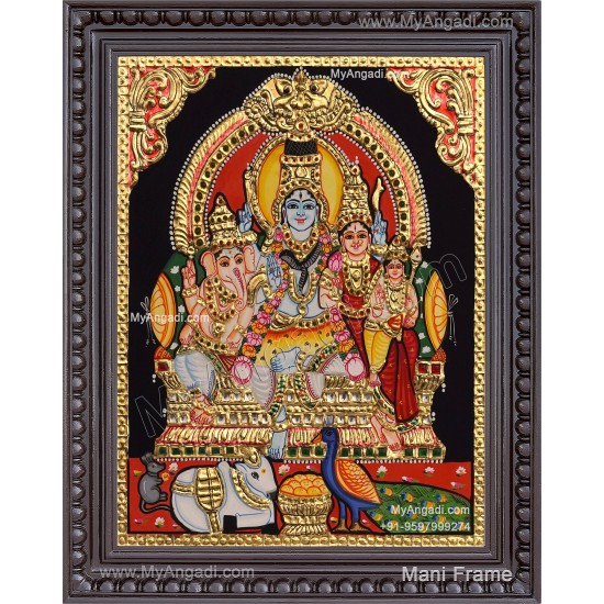 Shiva Parivar Tanjore Painting