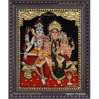 Shiva Family Tanjore Painting Shiva Family Tanjore Painting