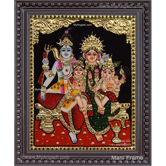 Shiva Family Tanjore Painting Shiva Family Tanjore Painting