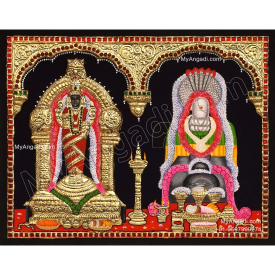 Vaitheeswaran Thaiyal Nayagi 2D Tanjore Painting