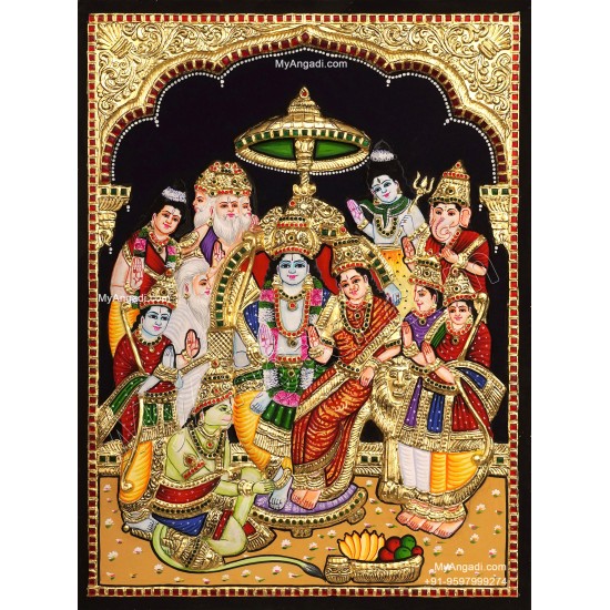 Ramar Pattabhisekam 3d Tanjore Painting Ramar Pattabhisekam 3d Tanjore Painting