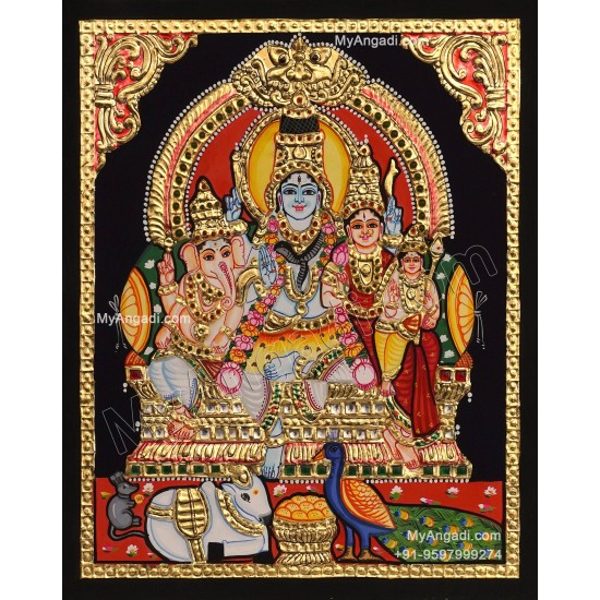 Shiva Parivar Tanjore Painting