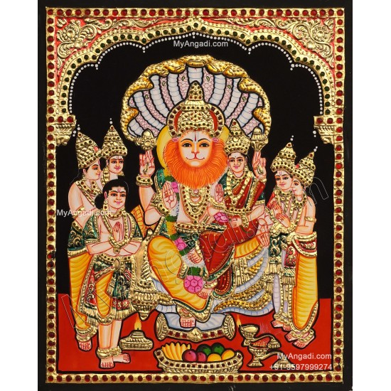 Narasimha Lakshmi Tanjore Painting Narasimha Lakshmi Tanjore Painting