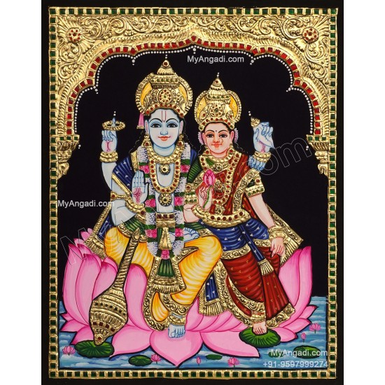 Vishnu Lakshmi Tanjore Painting Vishnu Lakshmi Tanjore Painting