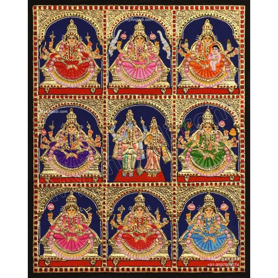 Ashta Lakshmi Tanjore Painting