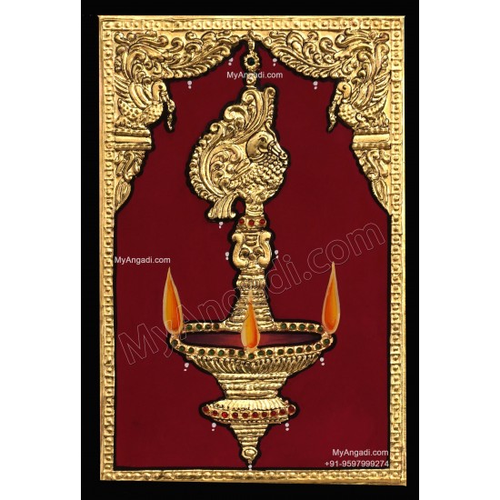 Lamp Tanjore Painting Lamp Tanjore Painting