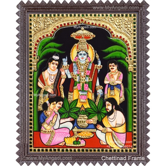 Sathya Narayana Swami Tanjore Painting Sathya Narayana Swami Tanjore Painting