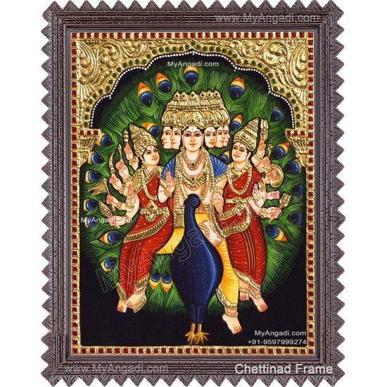 Murugar valli deivanai Tanjore Painting