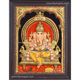 Ganesha 3D Tanjore Painting