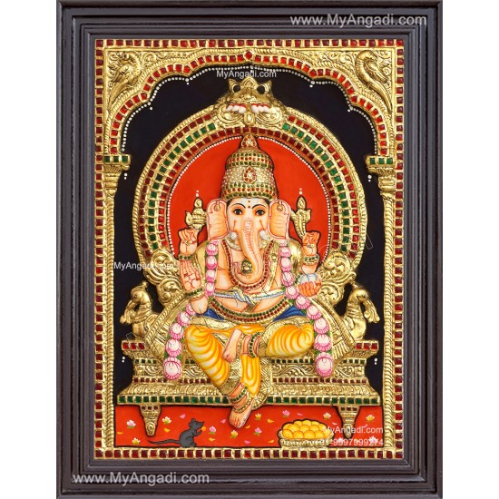 Ganesha 3D Tanjore Painting Ganesha 3D Tanjore Painting